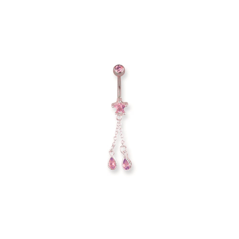 SGSS Curv BB w Gem Charm & Multiple Charm Dangle 14G (1.6mm) 13/32 (11m