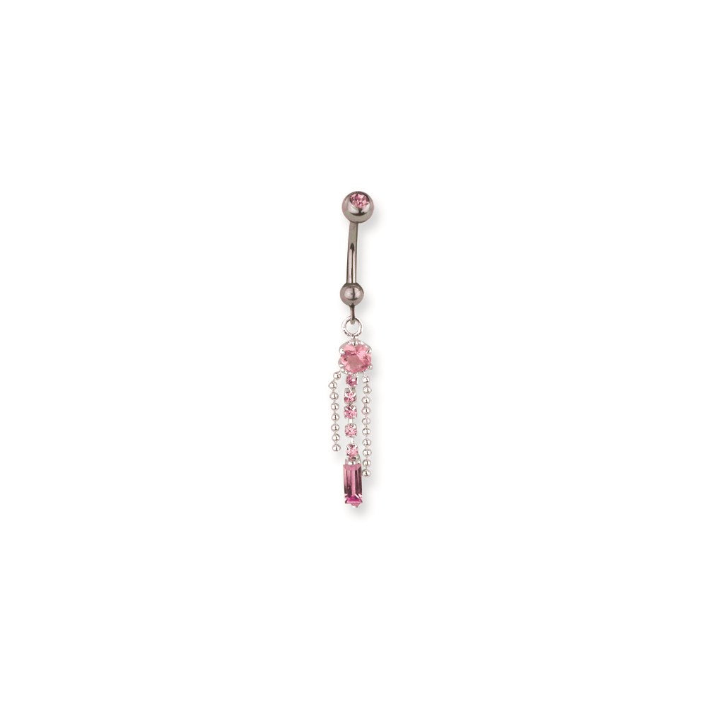 SGSS Curv BB w Gem Charm & Multiple Charm Dangle 14G (1.6mm) 13/32 (11m