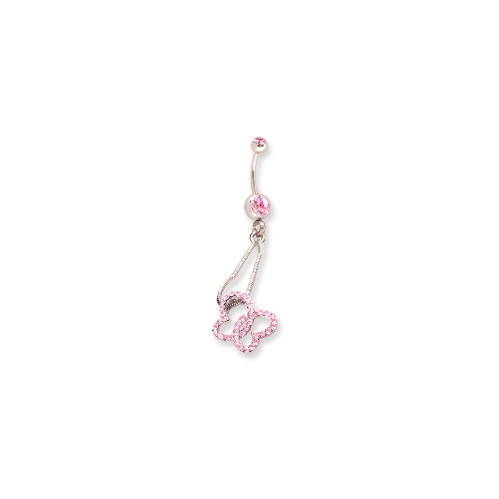 SGSS Curv BB w Fancy Gem Bottom Dangle 14G (1.6mm) 13/32 (11mm) Curv Sh