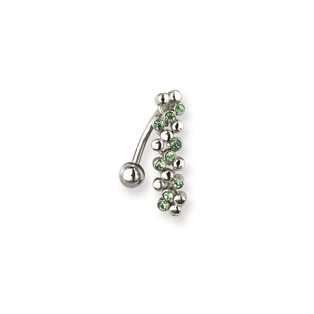 SGSS Curv BB w Fancy Gem Top Dangle 14G (1.6mm) 13/32 (11mm) Long Curv