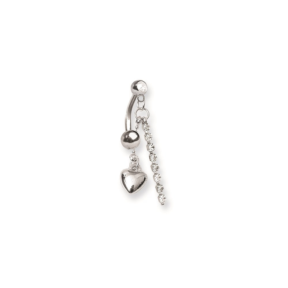 SGSS Curv BB w Fancy Gem Top Dangle 14G (1.6mm) 13/32 (11mm) Long Curv