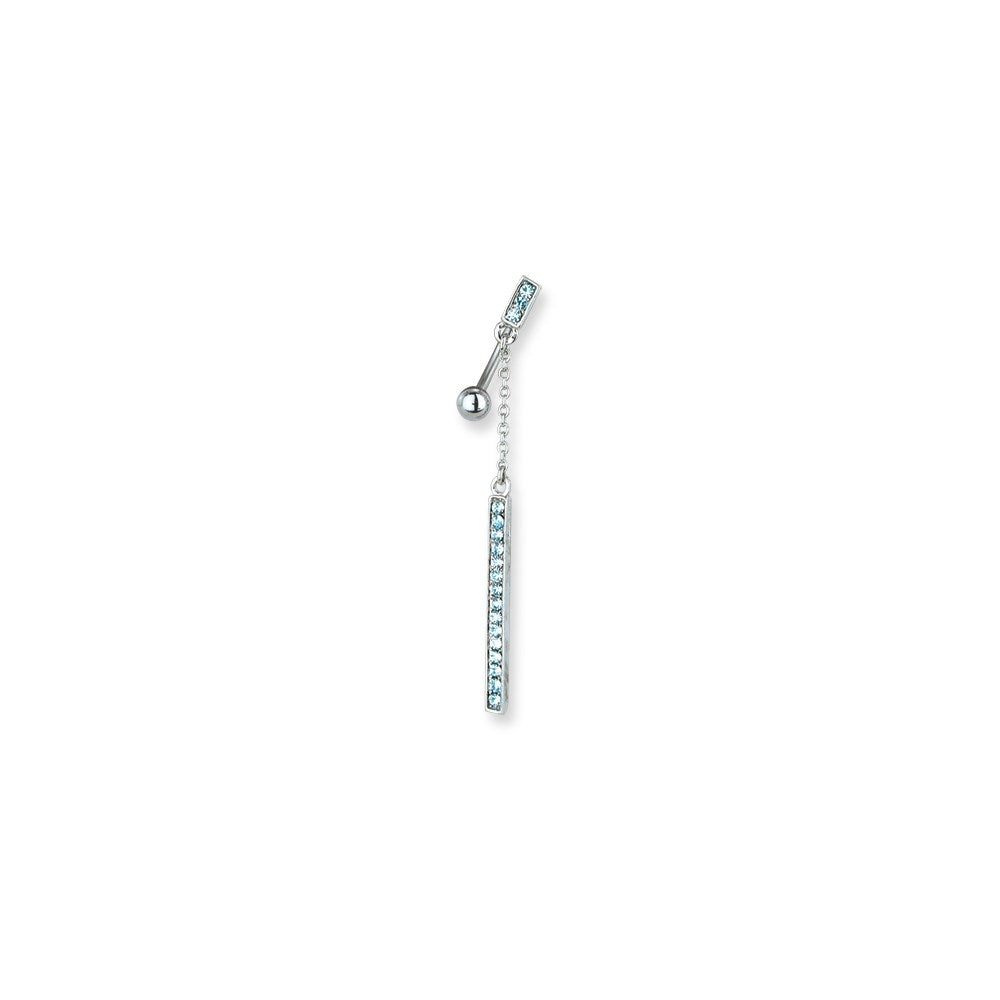 SGSS Curv BB w Fancy Gem Top Dangle 14G (1.6mm) 13/32 (11mm) Long Curv