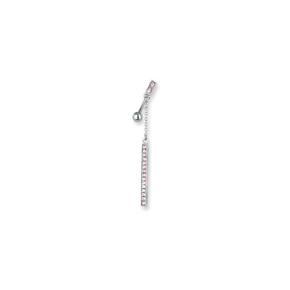 SGSS Curv BB w Fancy Gem Top Dangle 14G (1.6mm) 13/32 (11mm) Long Curv