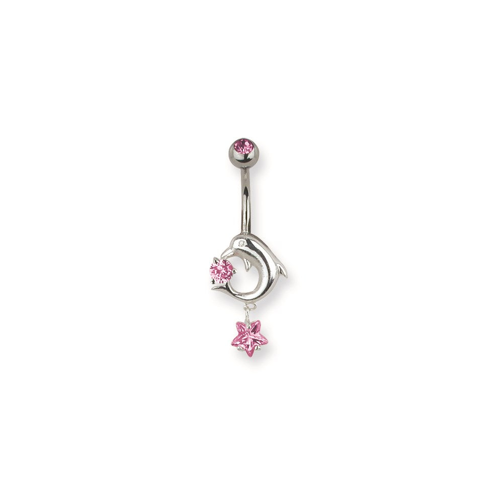 SGSS Curv BB w Small Charm & Mini Charm Dangle 14G (1.6mm) 13/32 (11mm)