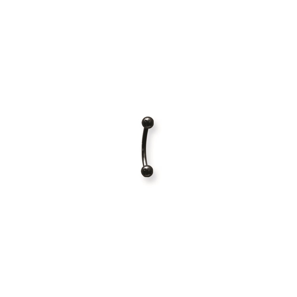 Solid Titanium Curv BB 16G (1.3mm) 3/8 (10mm) Long w 3mm Balls Black