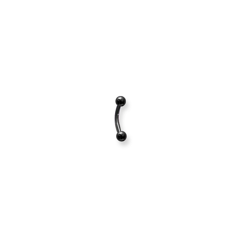 Plated SGSS Curv BB 16G (1.3mm) 5/16 (8mm) Long 3x3 Ball Ends Black (ZR