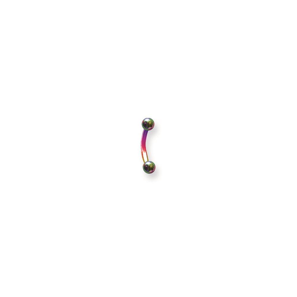 Plated SGSS Curv BB 16G (1.3mm) 5/16 (8mm) Long 3x3 Ball Ends Rainbow (