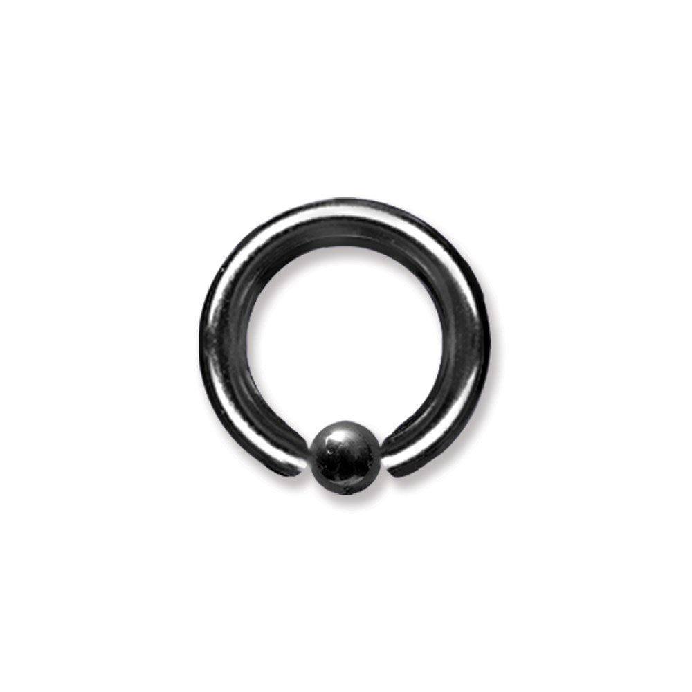 10G (2.6mm) 1/2 (13mm) Long w/ 5mm Ball Black (ZR-DS11) 10G (2.6mm) 1/2