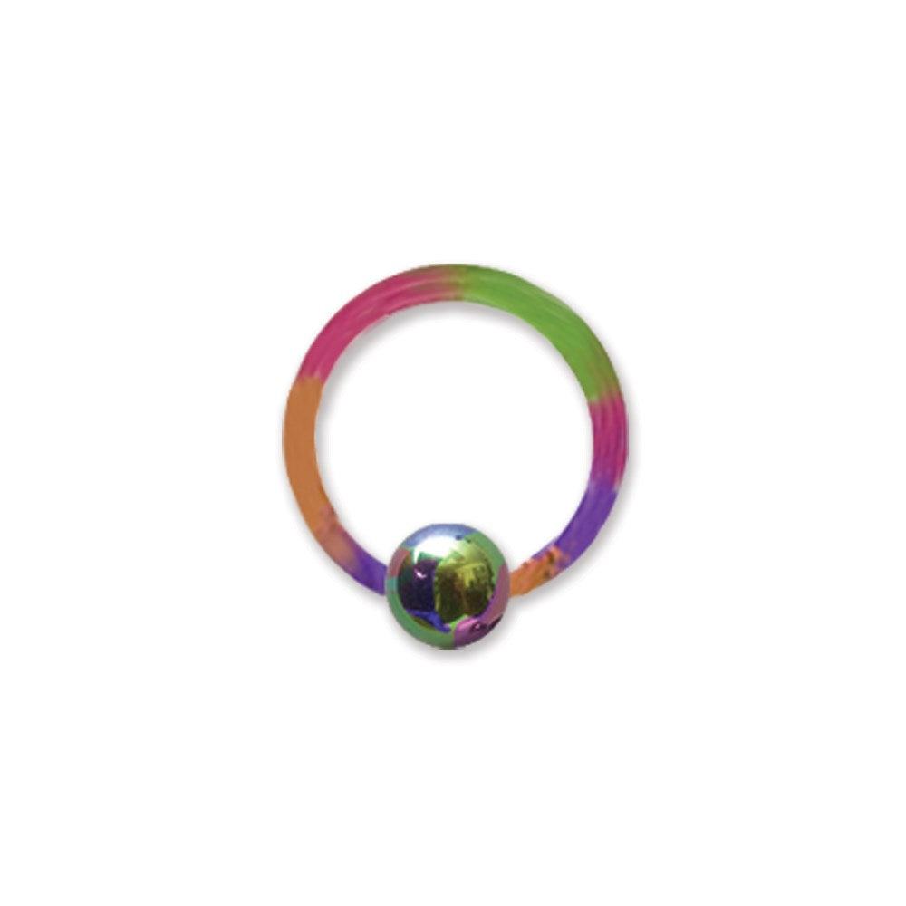 16G (1.3mm) 3/8 (10mm) Long w/ 4mm Ball Rainbow (ZR-DS09) 16G (1.3mm) 3