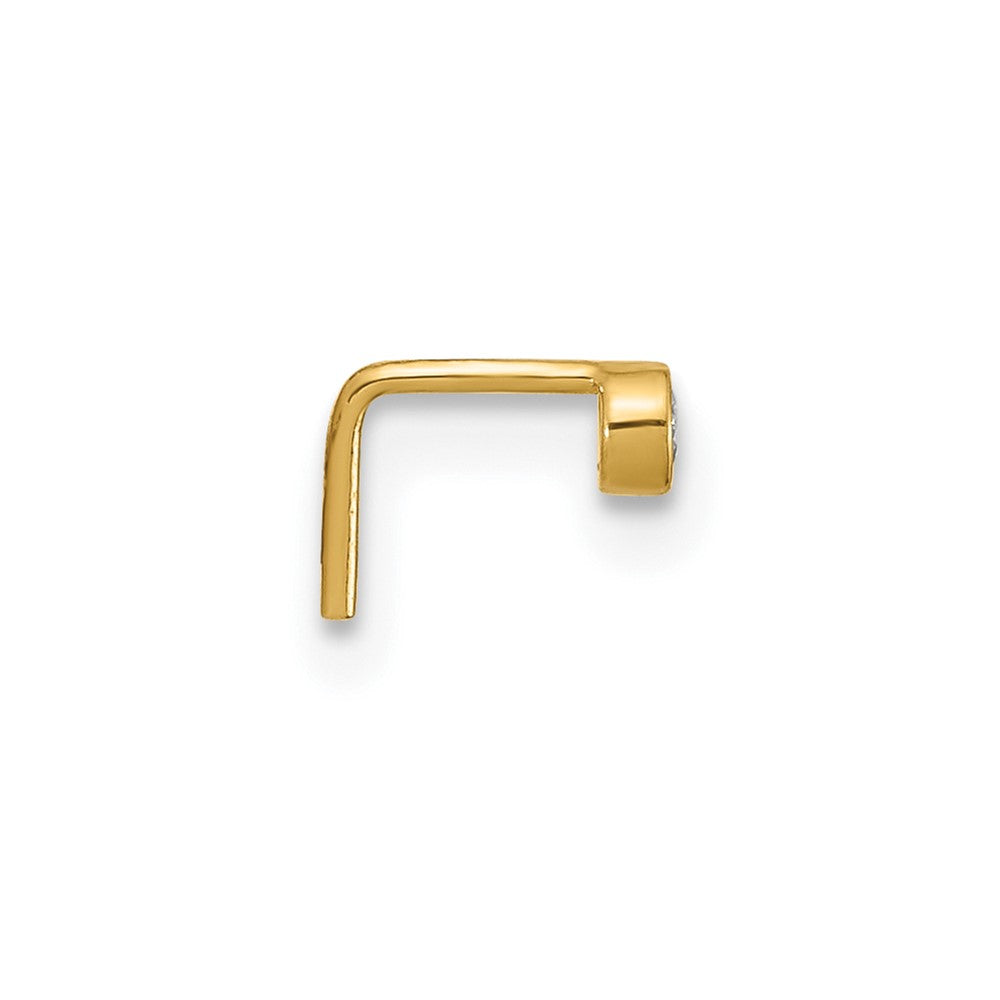 14k 22 Gauge 2.5mm CZ Nose Stud