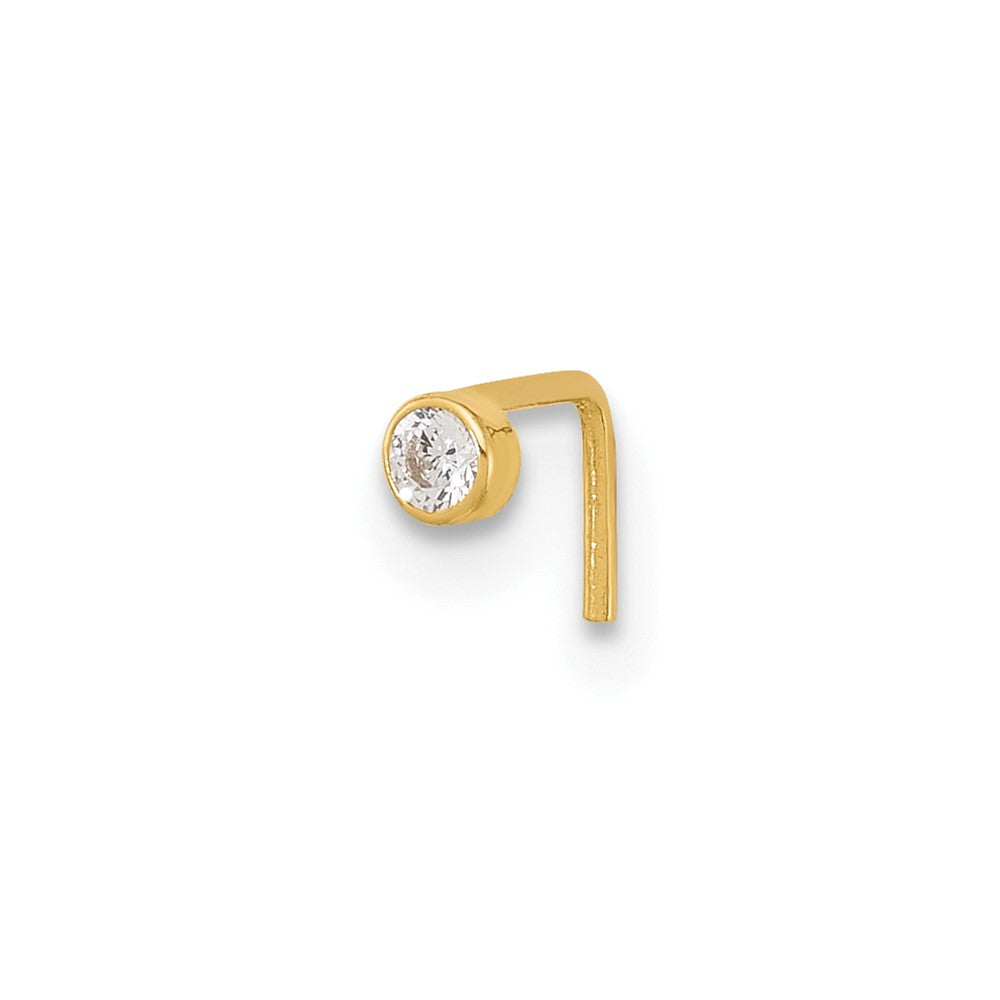 14k 22 Gauge 2.5mm CZ Nose Stud