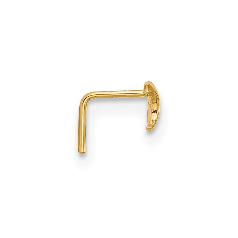 14k 23 Gauge CZ Moon Nose Stud