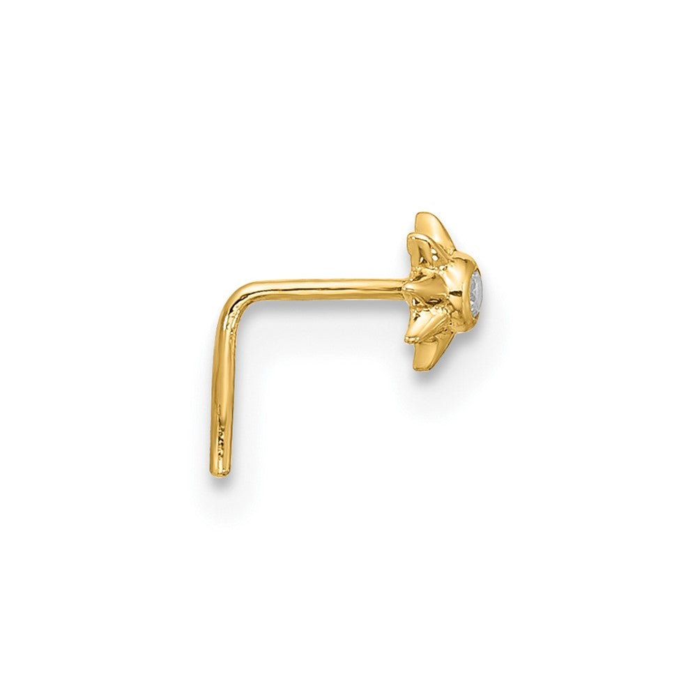 14k 23 Gauge CZ Sun Nose Stud