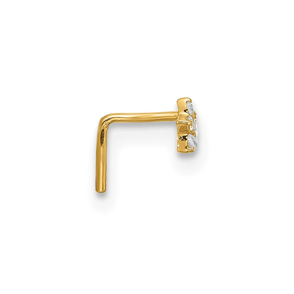 14k 22 Gauge CZ Star Nose Stud