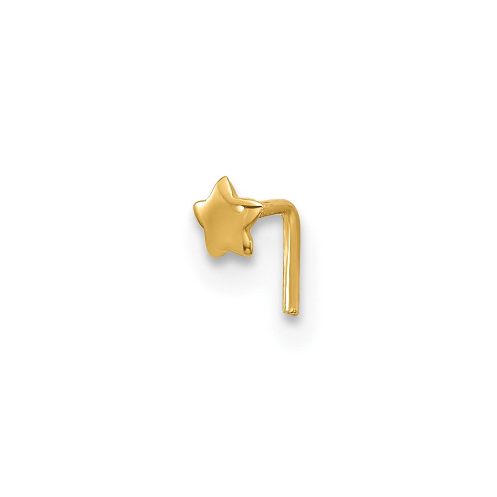 14k 22 Gauge Polished Star Nose Stud