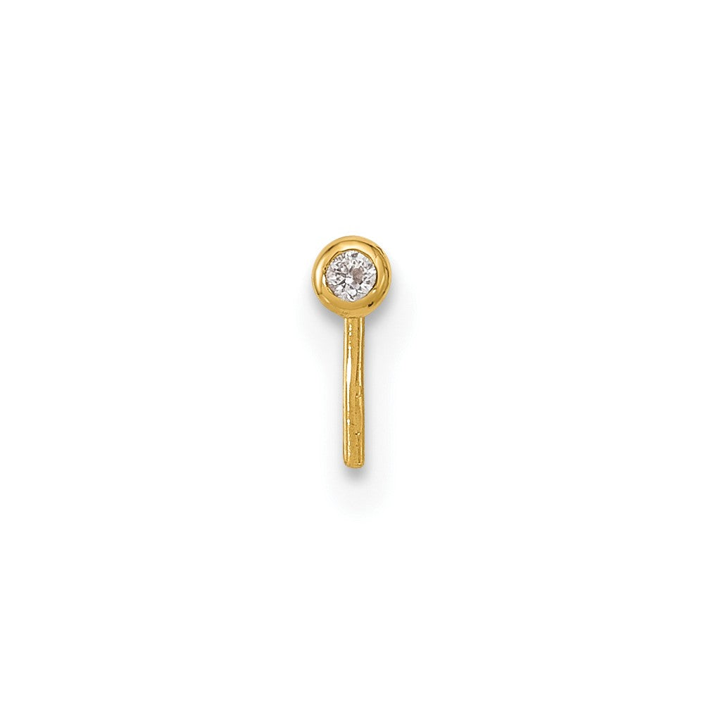 14k 23 Gauge 2.2mm CZ Nose Stud