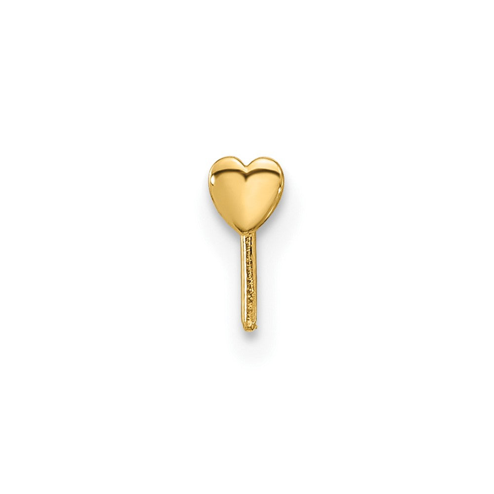 14k 22 Gauge Polished Heart Nose Stud