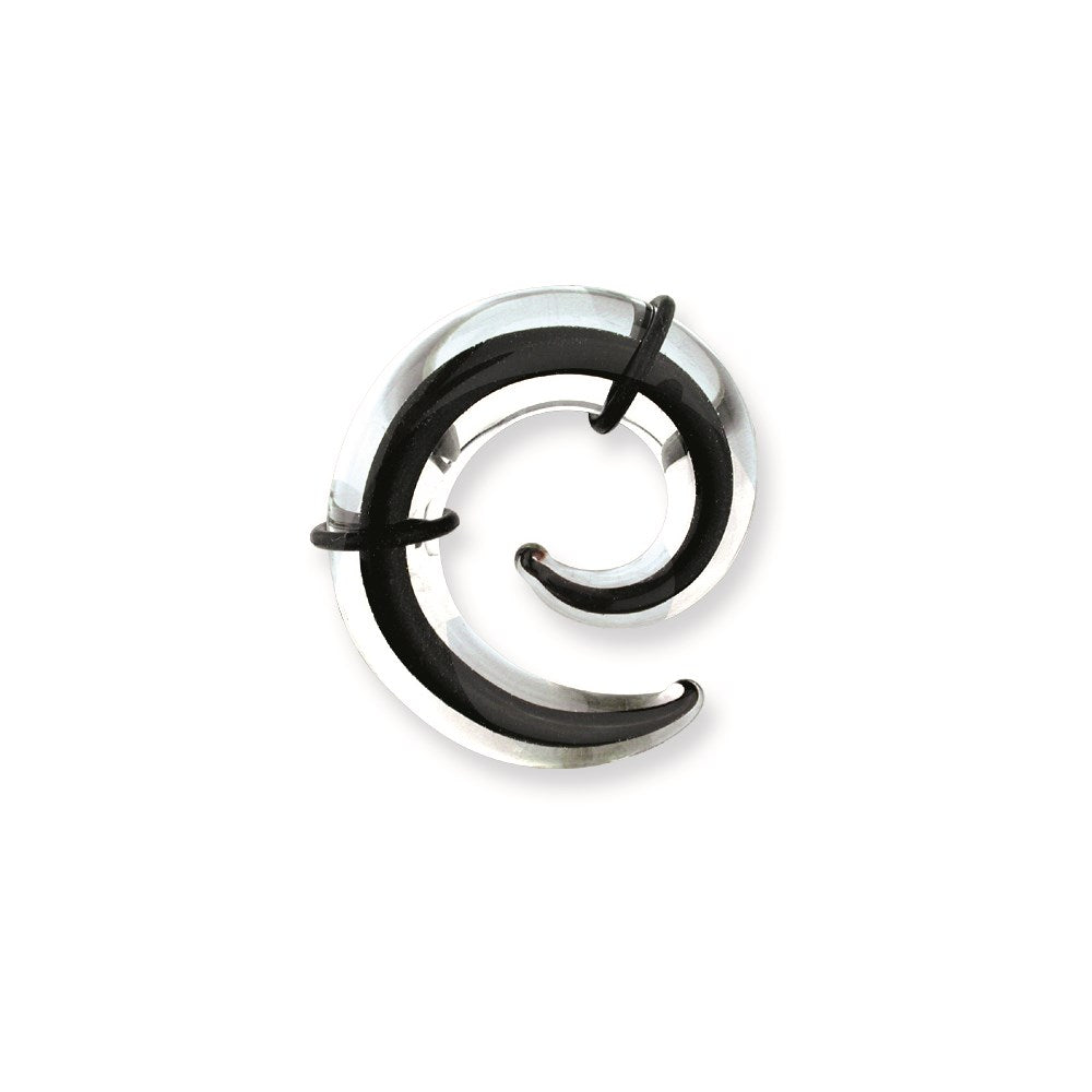 Pyrex Glass 00G 1/2in.ID O-Rings Clear w Black Spiral Pincher