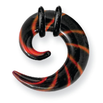 Pyrex Glass Spirals Ribbon Colors 2G (6.5mm) 1/2 (13mm) Dia w 2 black o BDBPSR2-50-BKRD