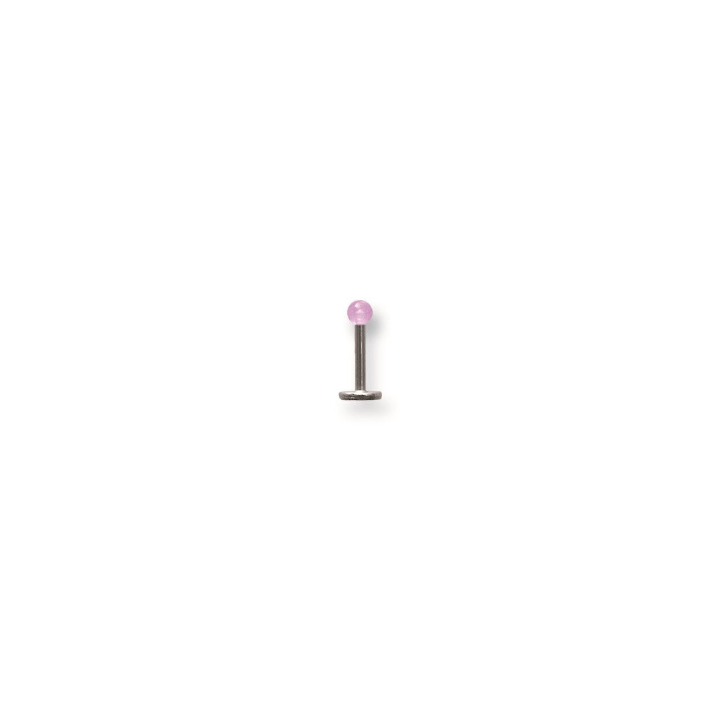 SGSS Labret w Thrd Glow Ball End 16G (1.3mm) 5/16 (8mm) Long w 3mm Glow