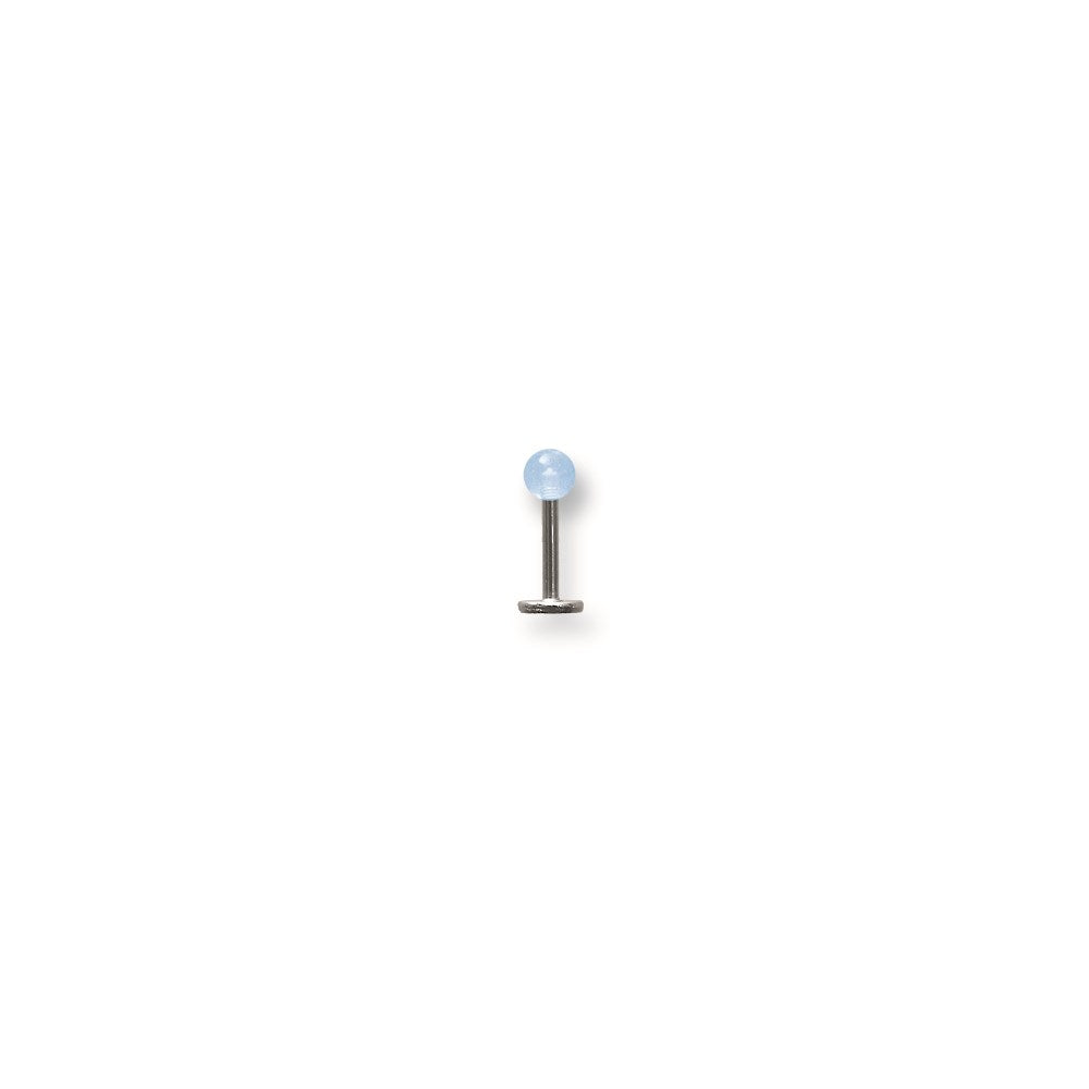 SGSS Labret w Thrd Glow Ball End 16G (1.3mm) 5/16 (8mm) Long w 4mm Glow