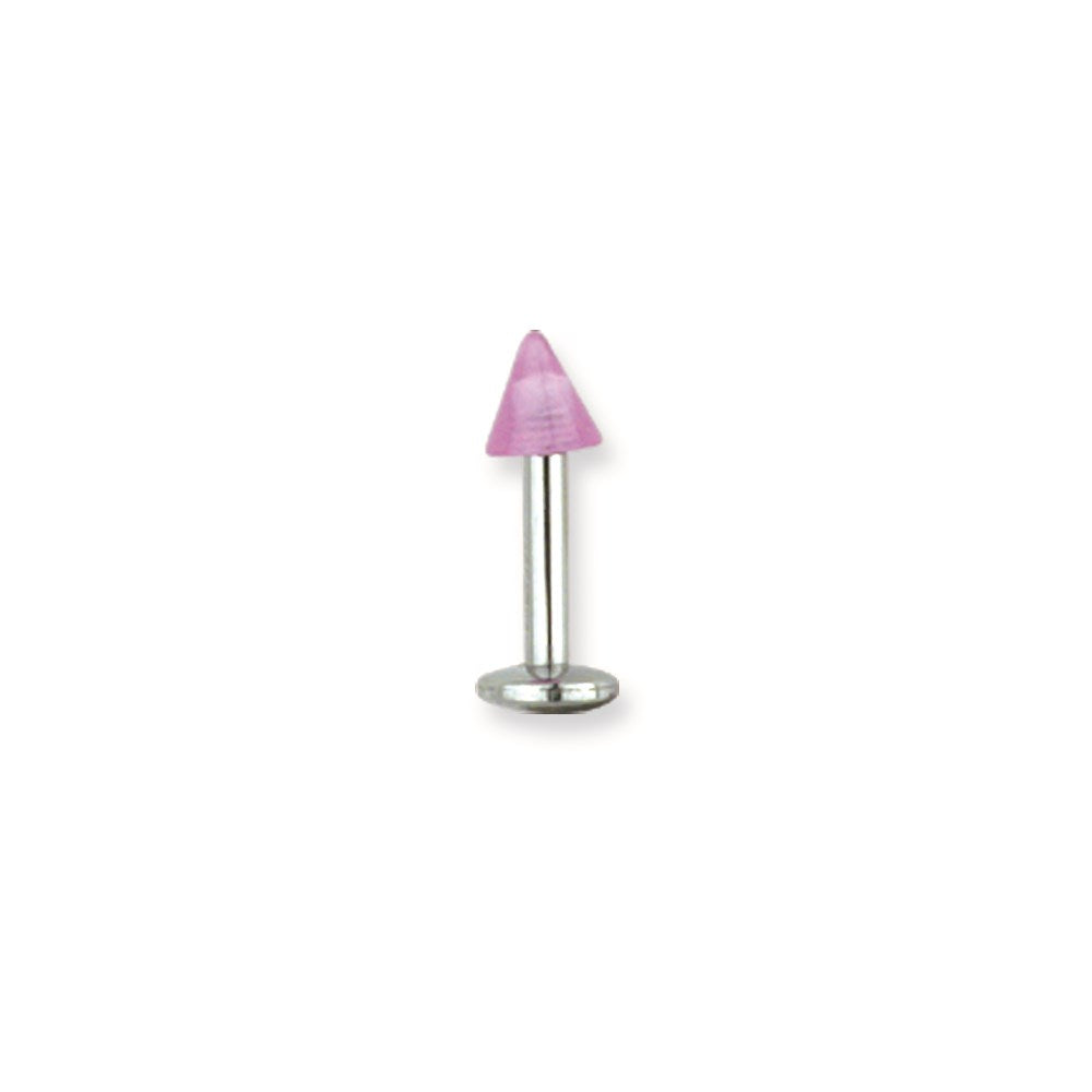 SGSS Labret w Acrylic Thrd Glow Cone End 14G (1.6mm) 5/16 (8mm) Long w