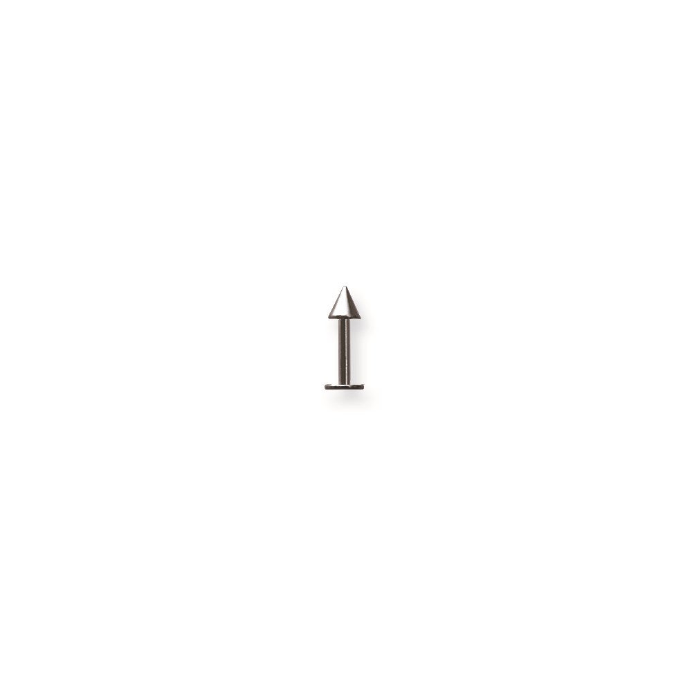 Plated SGSS Labret w Cones 14G (1.6mm) 5/16 (8mm) Long w 4mm Cone Black