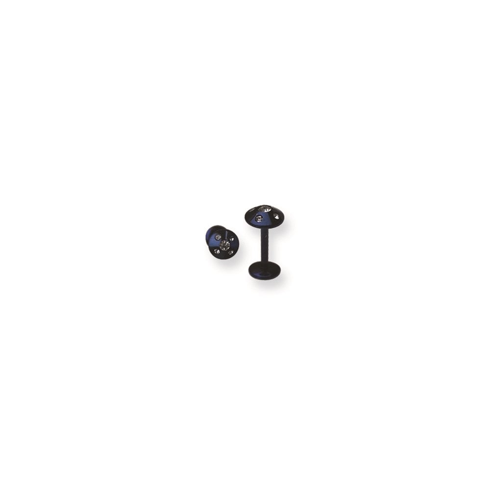 316L SRG GR SSTL 16G 5/16in.4mm 5-Clear CZs Blue Cone Labret