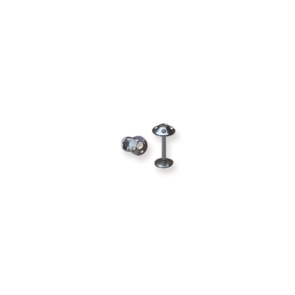 316L SRG GR SSTL 16G 5/16in.4mm 5-Clr CZs Blue Cone Labret