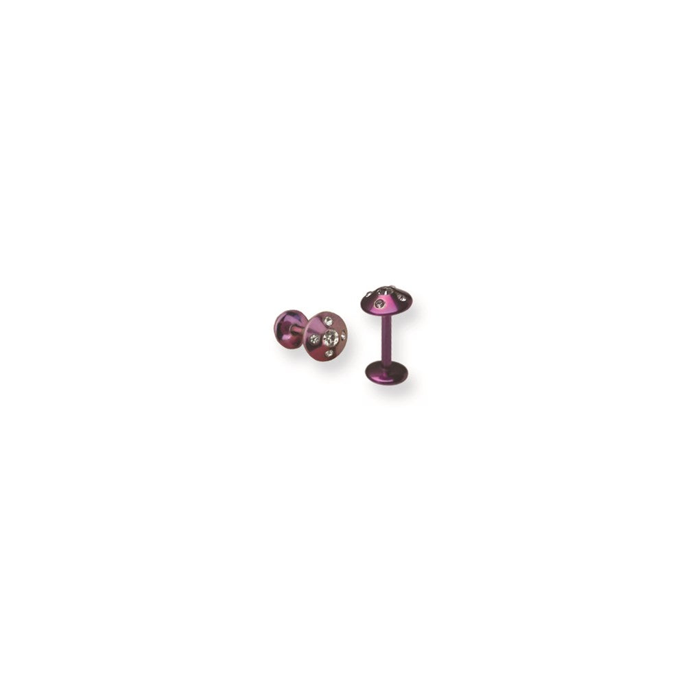 316L SRG GR SSTL 16G 5/16in.4mm 5-Clr CZs Pink Cone Labret