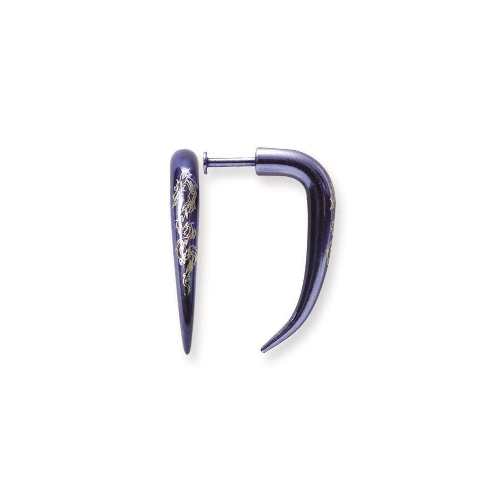 Plated SGSS Labret w Talon w Laser Etched Designs 14G (1.6mm) 5/16 (8mm