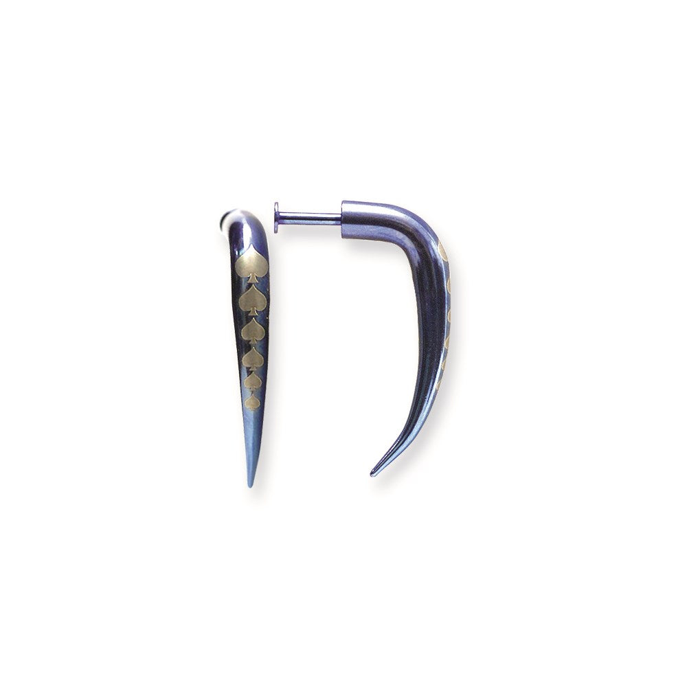 Plated SGSS Labret w Talon w Laser Etched Designs 14G (1.6mm) 5/16 (8mm