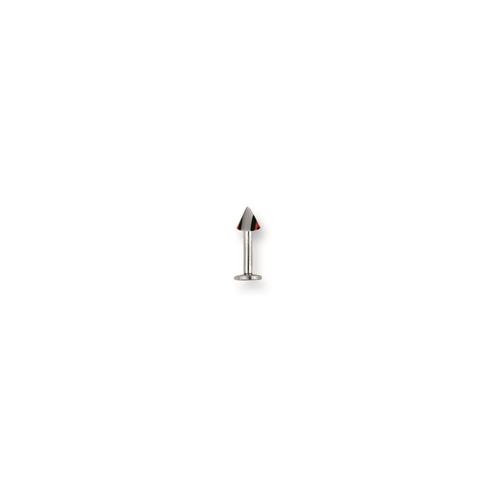 SGSS Labret w Acrylic Vert Racer Stripe Cone 14G (1.6mm) 5/16 (8mm) Lon