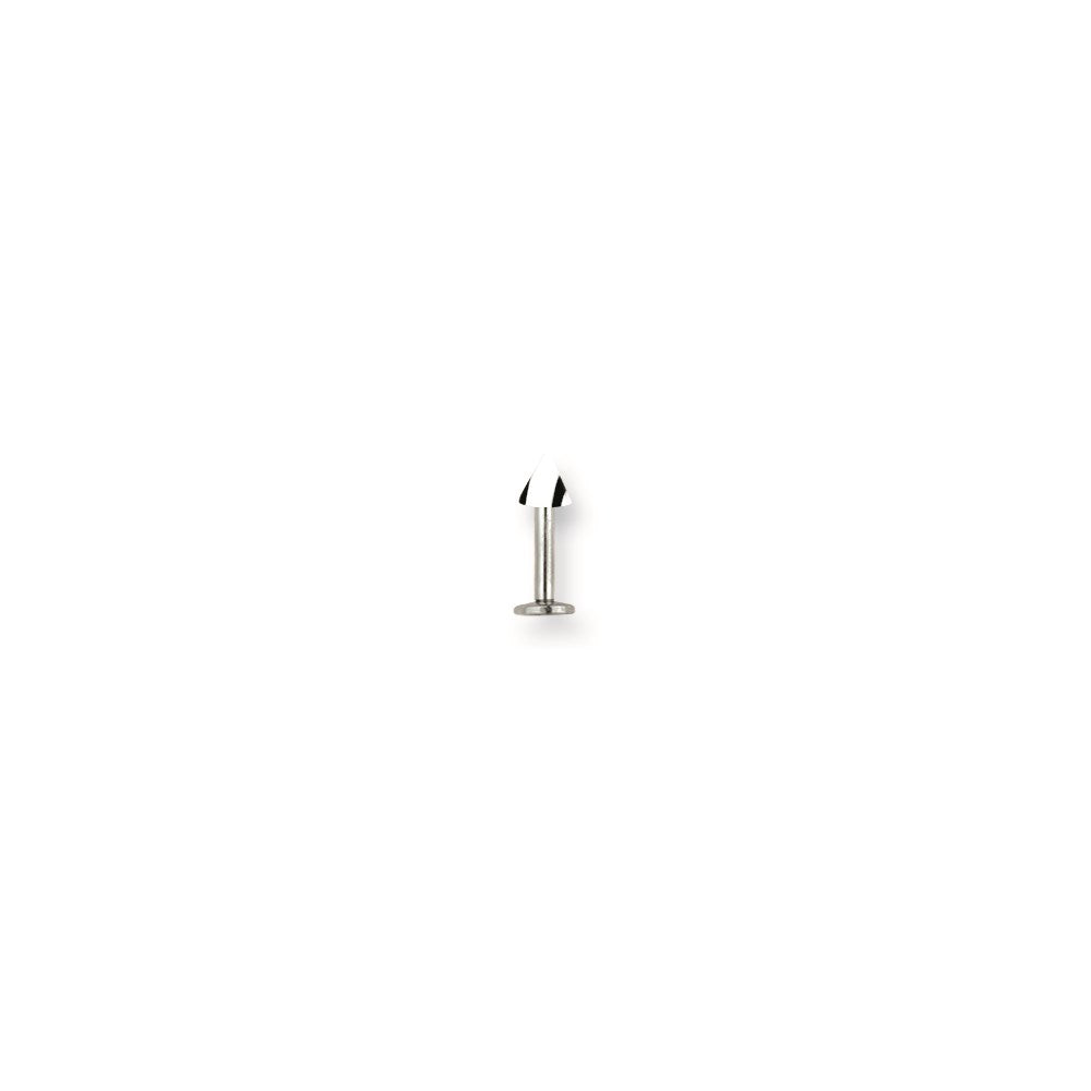 SGSS Labret w Acrylic Vert Racer Stripe Cone 14G (1.6mm) 5/16 (8mm) Lon