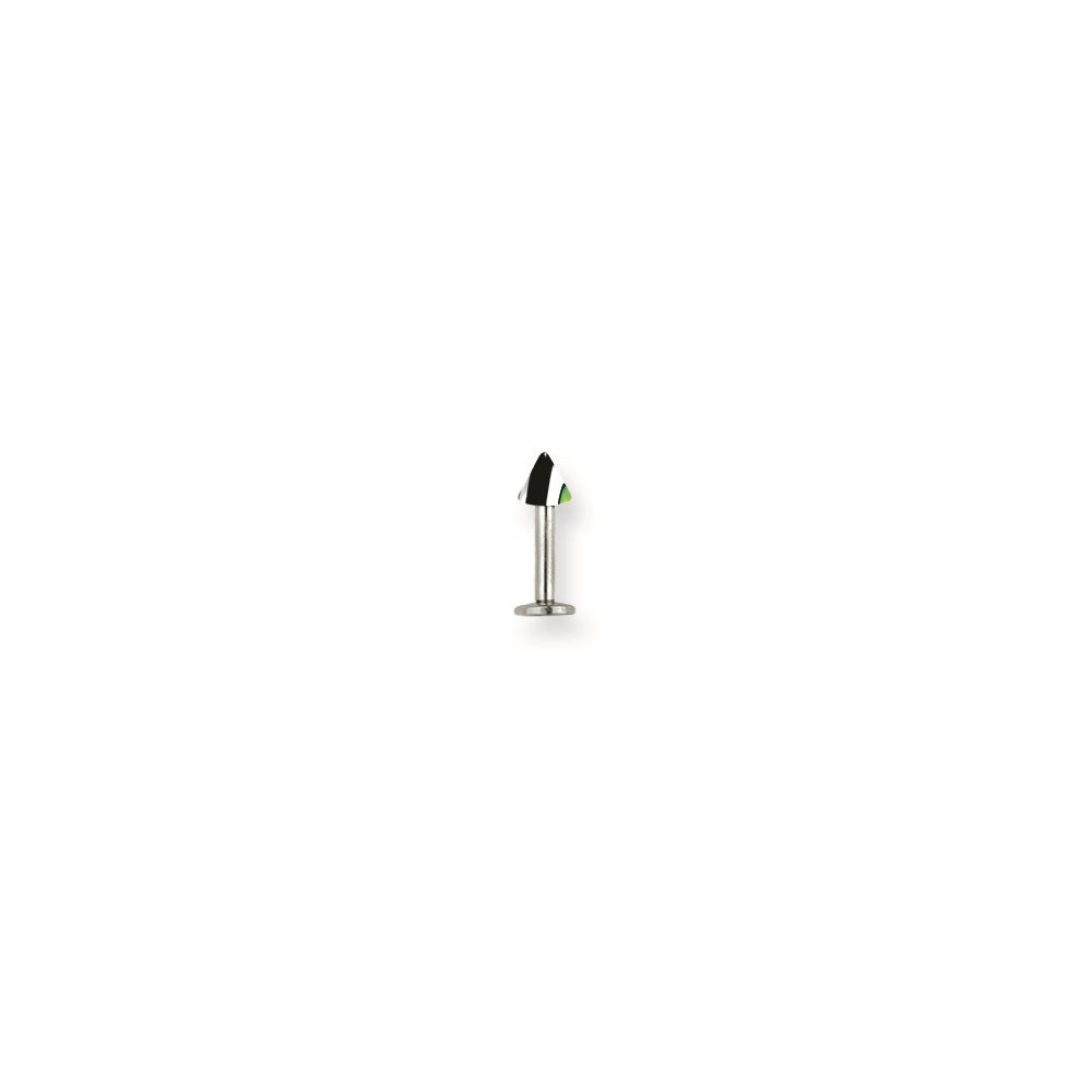 SGSS Labret w Acrylic Vert Racer Stripe Cone 14G (1.6mm) 3/8 (10mm) Lon