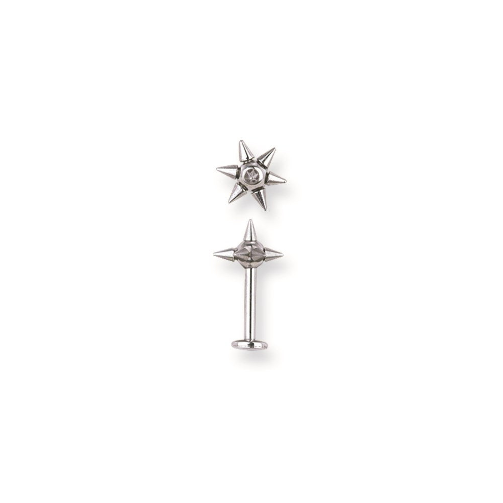 SGSS Labret w Balls & Cones 14G (1.6mm) 3/8 (10mm) Long w 4mm Central B