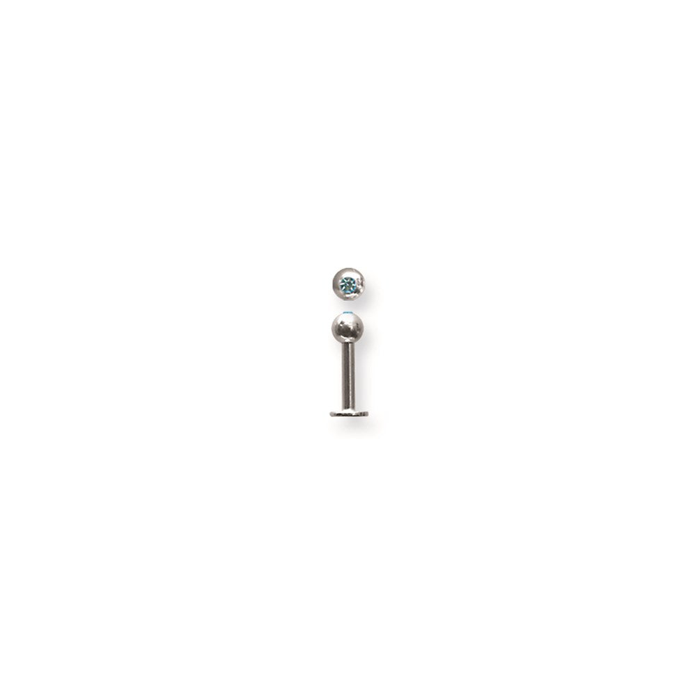 SGSS Labret w Gem Balls 14G (1.6mm) 5/16 (8mm) Long w 4mm gem ball end