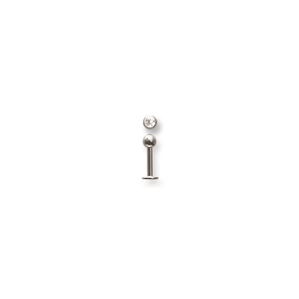 SGSS Labret w Gem Balls 14G (1.6mm) 5/16 (8mm) Long w 4mm gem ball end