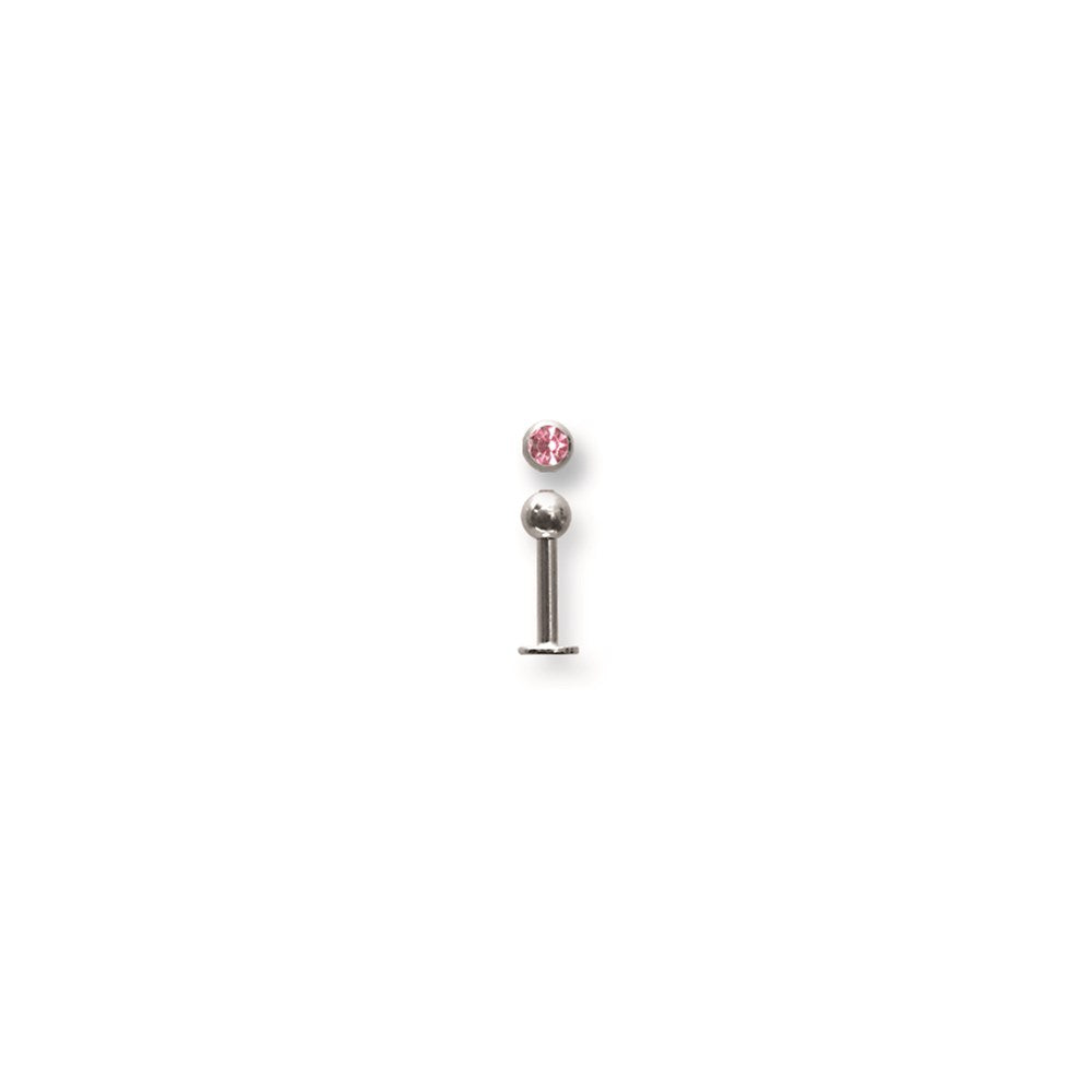 SGSS Labret w Gem Balls 14G (1.6mm) 5/16 (8mm) Long w 4mm gem ball end