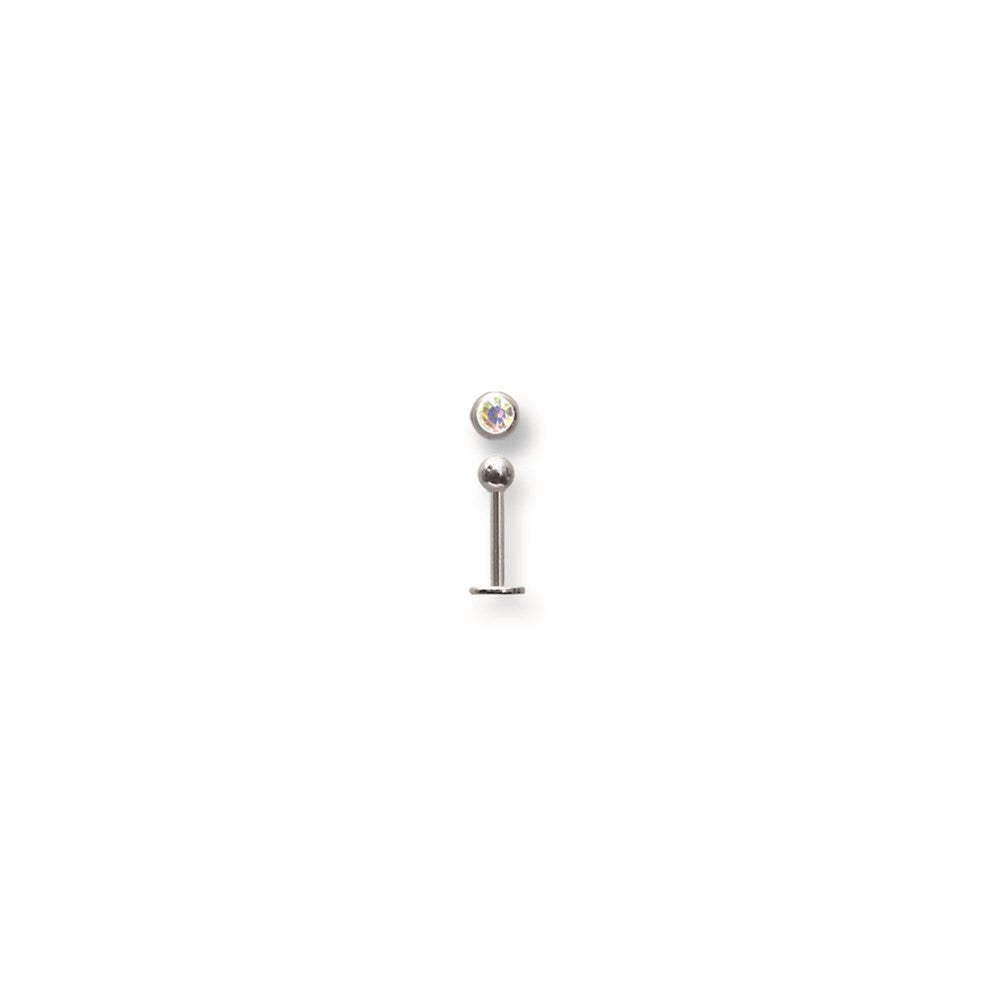 SGSS Labret w Gem Balls 16G (1.3mm) 5/16 (8mm) Long w 3mm gem ball end