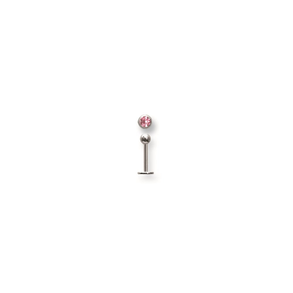 SGSS Labret w Gem Balls 16G (1.3mm) 5/16 (8mm) Long w 3mm gem ball end