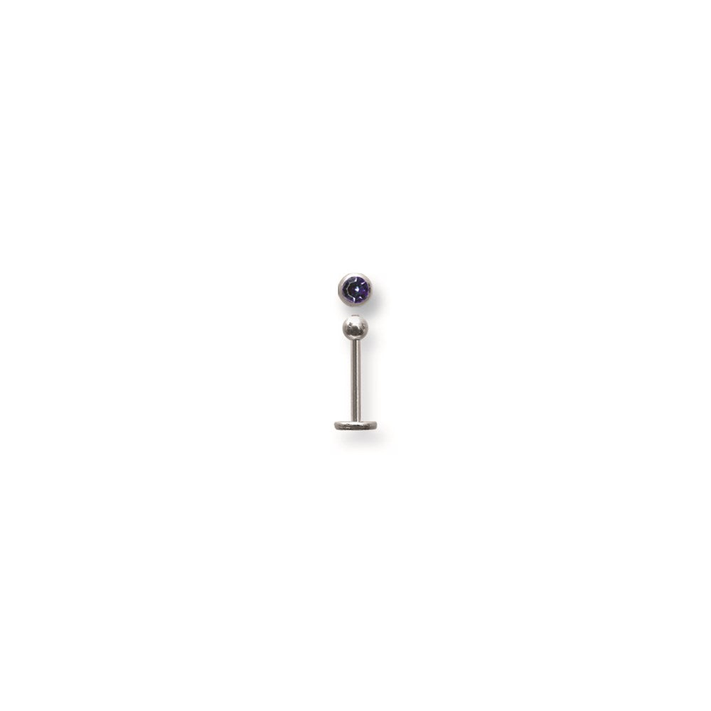 SGSS Labret w Gem Balls 16G (1.3mm) 3/8 (10mm) Long w 3mm gem ball end