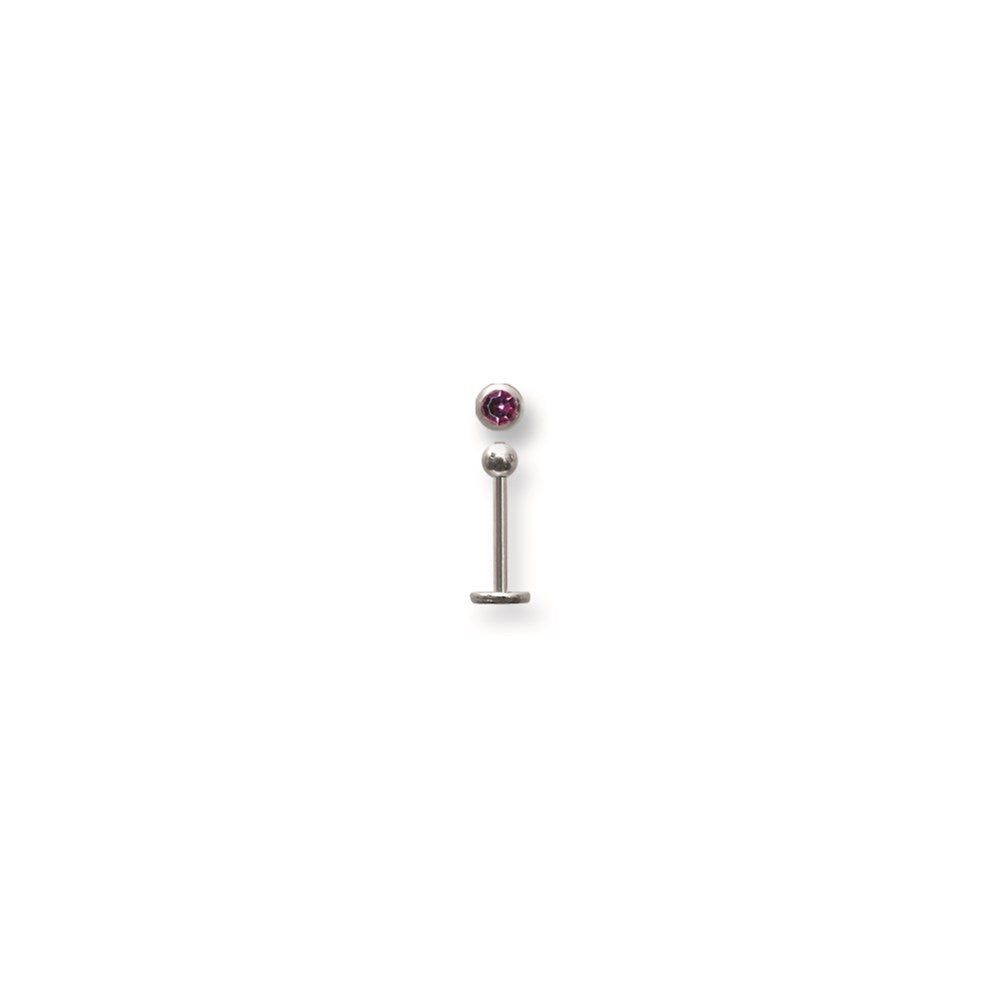 SGSS Labret w Gem Balls 16G (1.3mm) 3/8 (10mm) Long w 3mm gem ball end