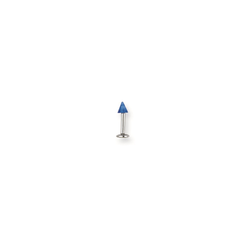 SGSS Labret w UV Sensitive Acrylic Cone 14G (1.6mm) 5/16 (8mm) Long w 4