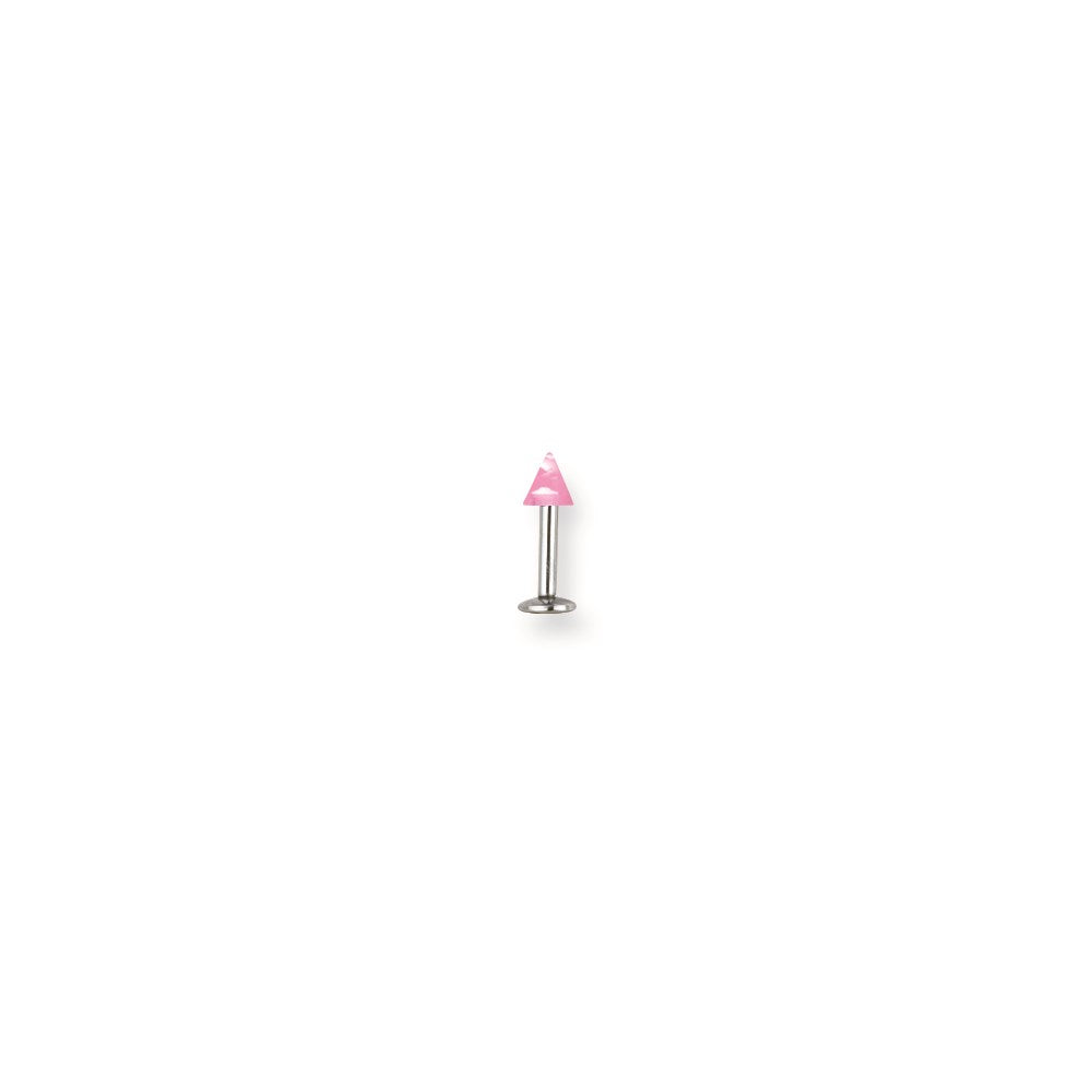 SGSS Labret w UV Sensitive Acrylic Cone 14G (1.6mm) 5/16 (8mm) Long w 4