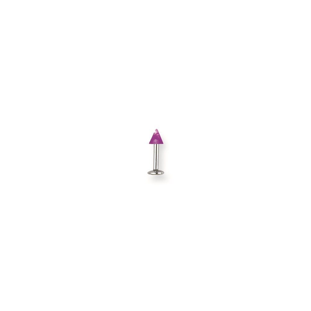 SGSS Labret w UV Sensitive Acrylic Cone 14G (1.6mm) 5/16 (8mm) Long w 4