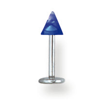 SGSS Labret w UV Sensitive Acrylic Cone 16G (1.3mm) 5/16 (8mm) Long w 4 BDLUVC16-30-44-BC