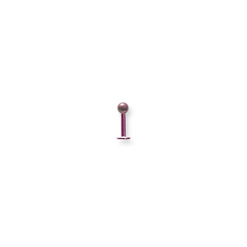 Plated SGSS Labret w Ball End 14G (1.6mm) 5/16 (8mm) Long w 4mm Ball al