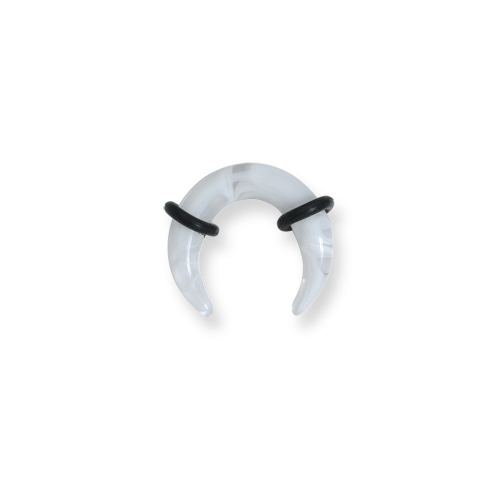 Acrylic 14G 7/16in. ID O-Rings Clear White Marble Pincher