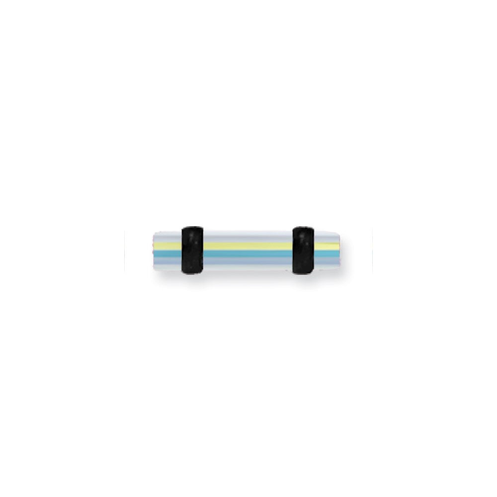 Acrylic UV Sensitive Layered Plug w 2 Black O-rings 10G (2.6mm) 1/2 (13